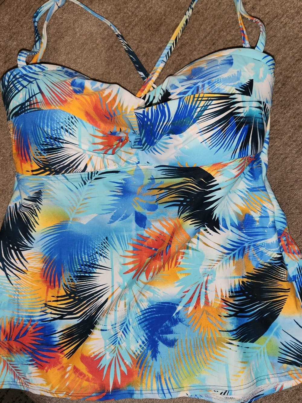 Captiva's Women’s Tropical Swim Tankini - Padded Bra Large